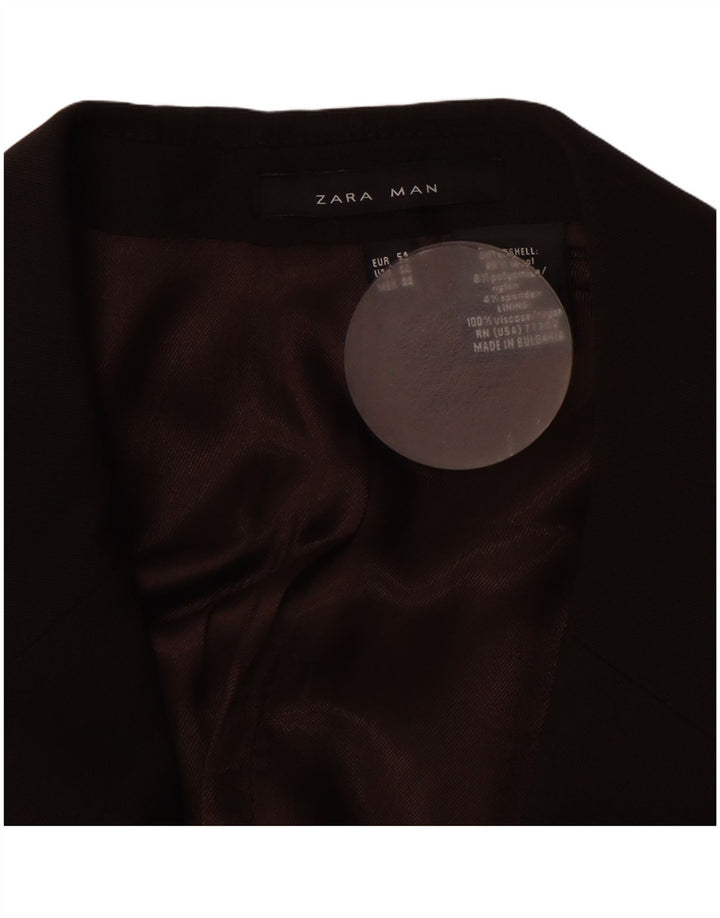 ZARA Chaqueta Blazer De 2 Botones Para Hombre EU 54 XL Lana Marrón