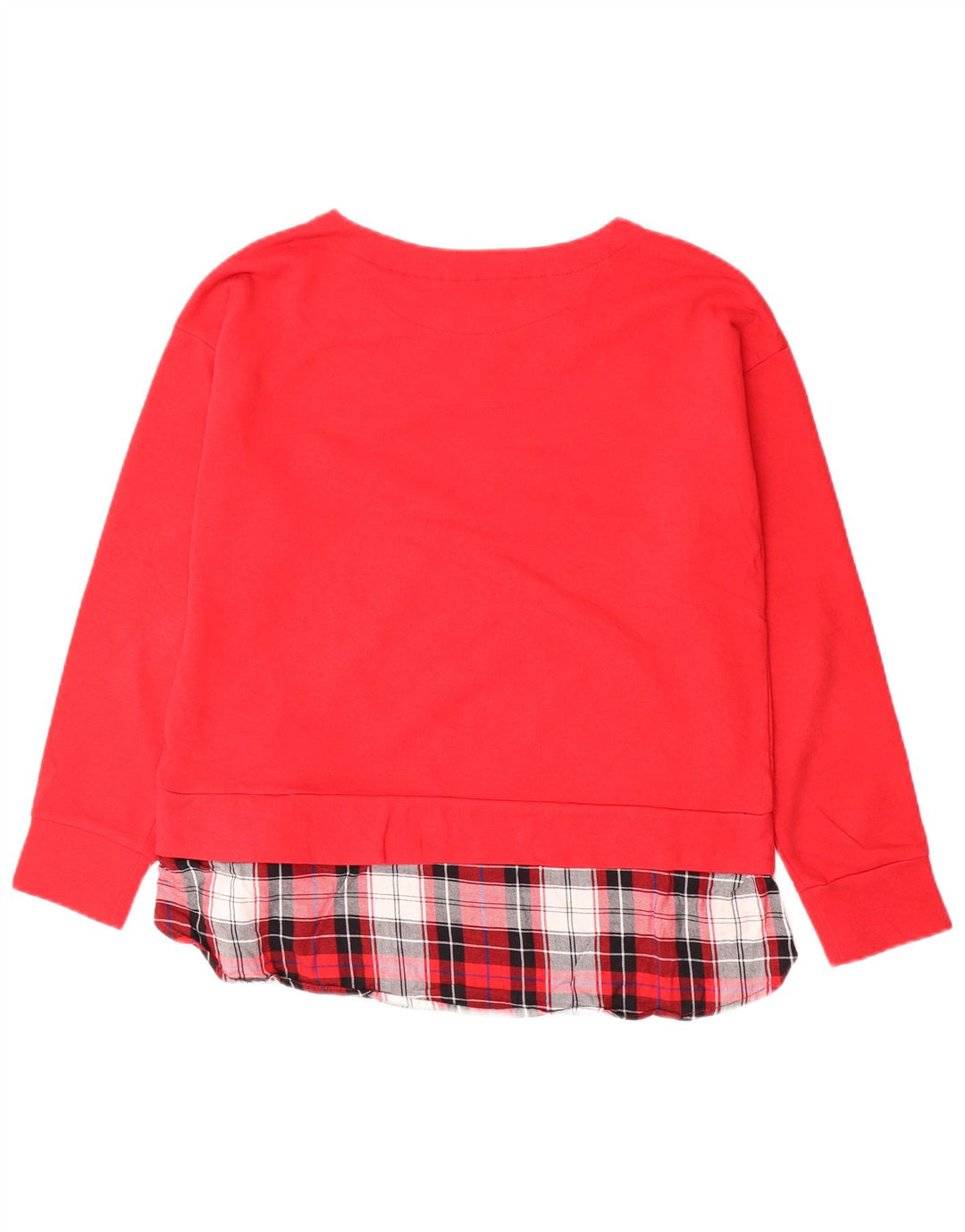 IZOD Sudadera para mujer Jumper UK 12 Medium Red Check Cotton