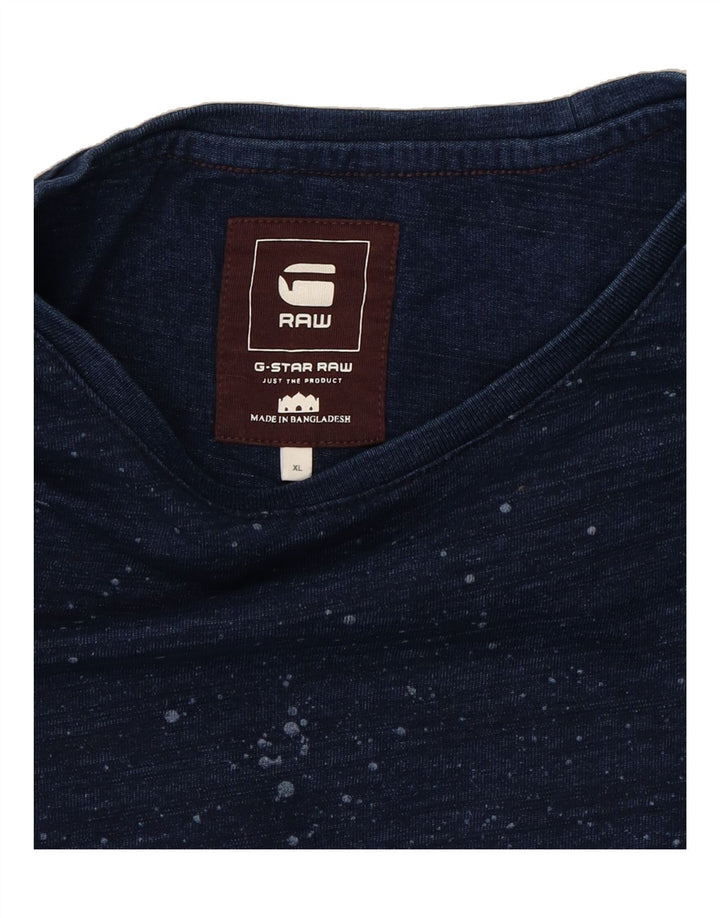 G-STAR Mens Top Long Sleeve XL Navy Blue Spotted Cotton Vintage G-Star and Second-Hand G-Star from Messina Hembry 
