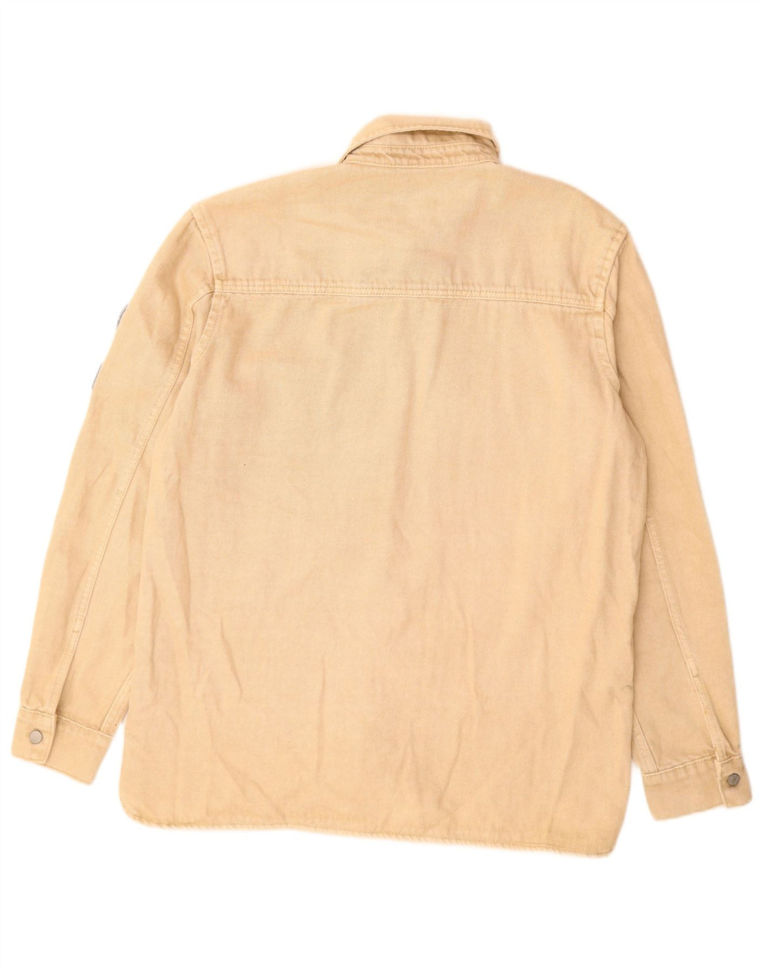 Zara Hombre Camisa Vaquera Relaxed Fit Algodón Beige Medio