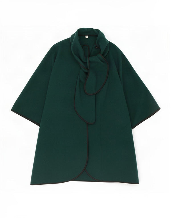 Vintage mujer frente corbata Capelet abrigo Reino Unido 14 verde medio