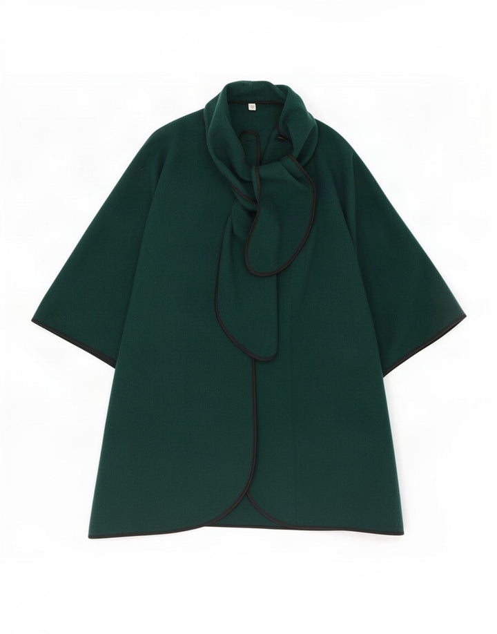 Vintage mujer frente corbata Capelet abrigo Reino Unido 14 verde medio