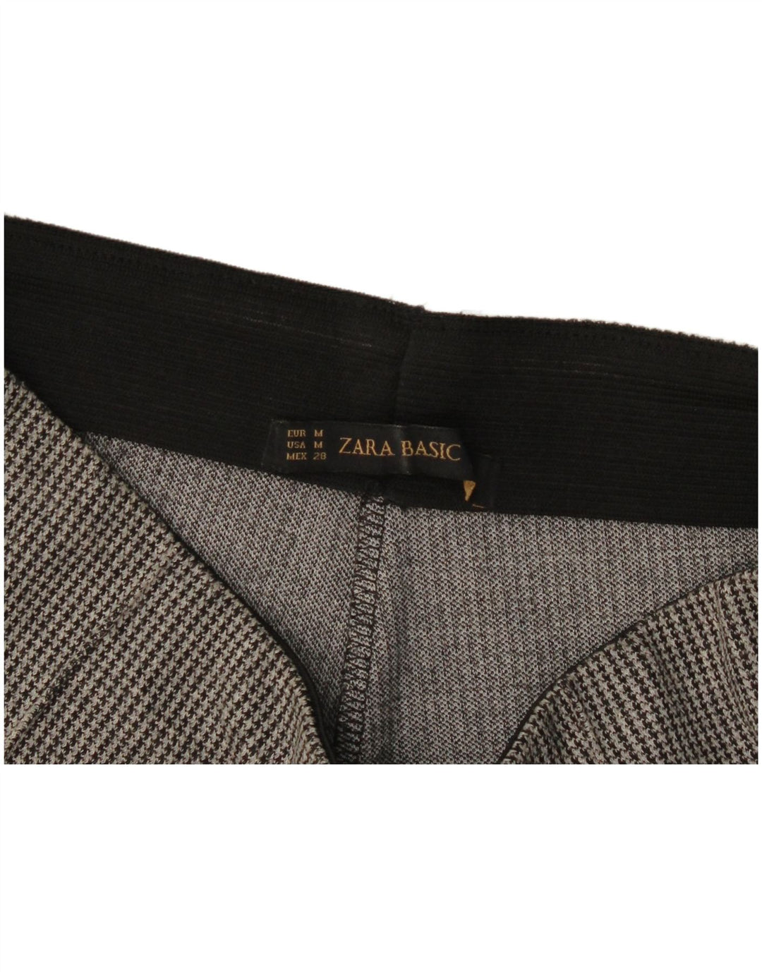 Zara Mujer Pantalón Casual Estribo UK 42 Medium Grey Houndstooth