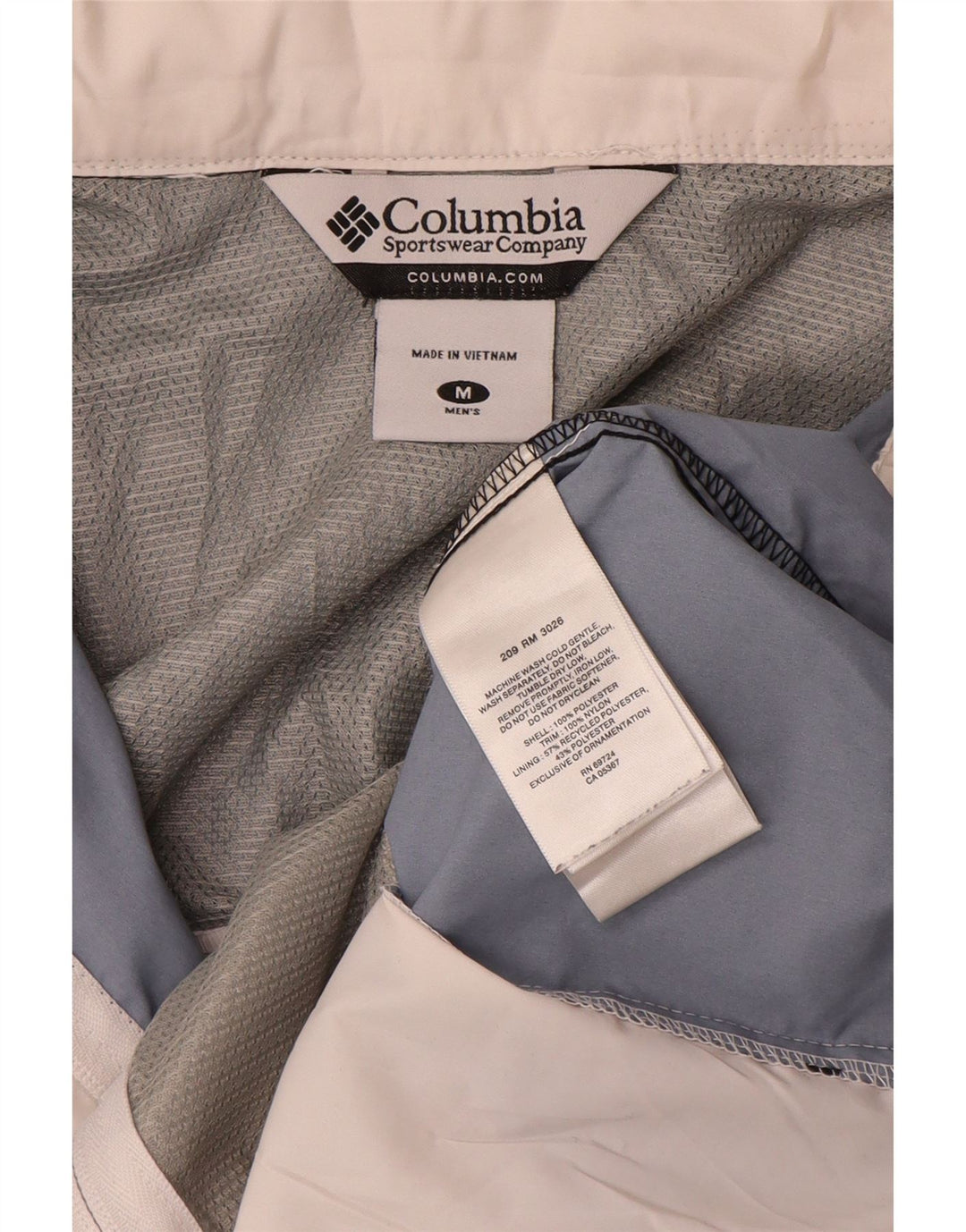 Columbia Chubasquero con capucha para hombre ES 38 Medio Blanco Colorblock Poliéster