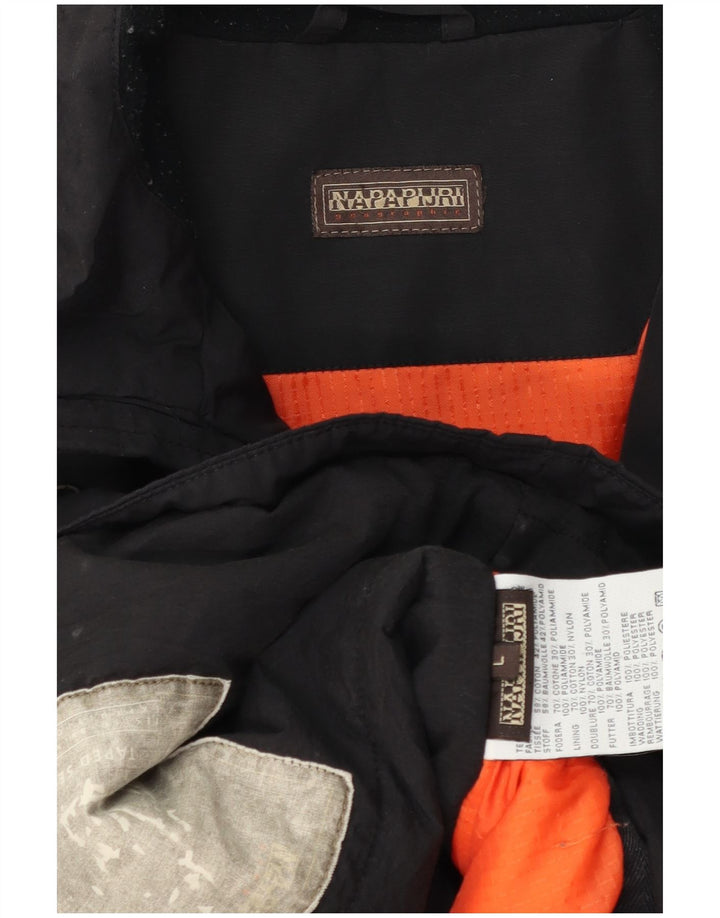 Napapijri Chaqueta cortavientos para hombre Reino Unido 40 Grande Algodón negro