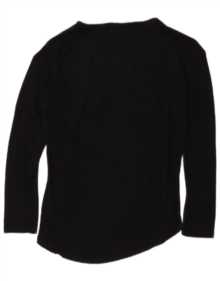 Desigual Mujer Gráfico Top Manga Larga UK 10 Pequeño Negro Geométrico