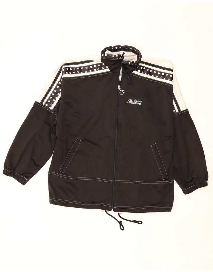 DIADORA Chaqueta superior de chándal con gráfico para mujer UK 40 Small Black Colourblock