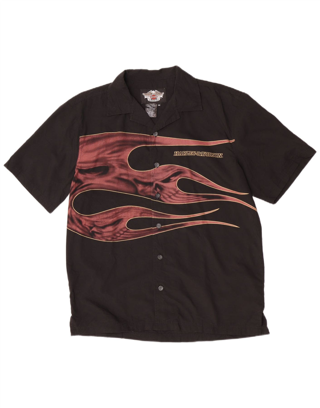 Harley Davidson - Camisa gráfica de manga corta para hombre, talla mediana, color negro