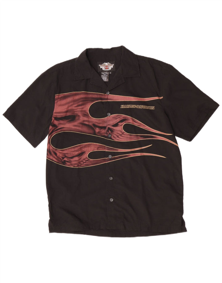 Harley Davidson - Camisa gráfica de manga corta para hombre, talla mediana, color negro
