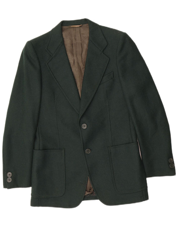 Facis Chaqueta tipo blazer de 2 botones para hombre UK 36 Small Green Wool