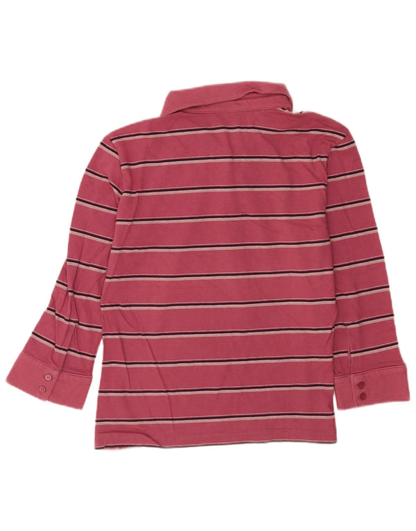 Nike Polo de manga 3/4 para mujer UK 40/40 XL Algodón a rayas rosa