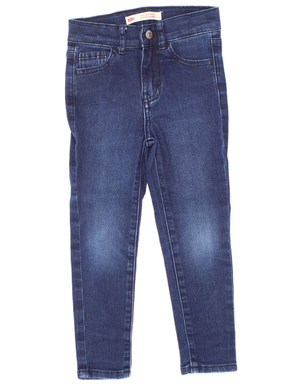 Levi's Vaqueros súper ajustados de cintura alta 720 para niñas 3-4 años W20 L16 Azul