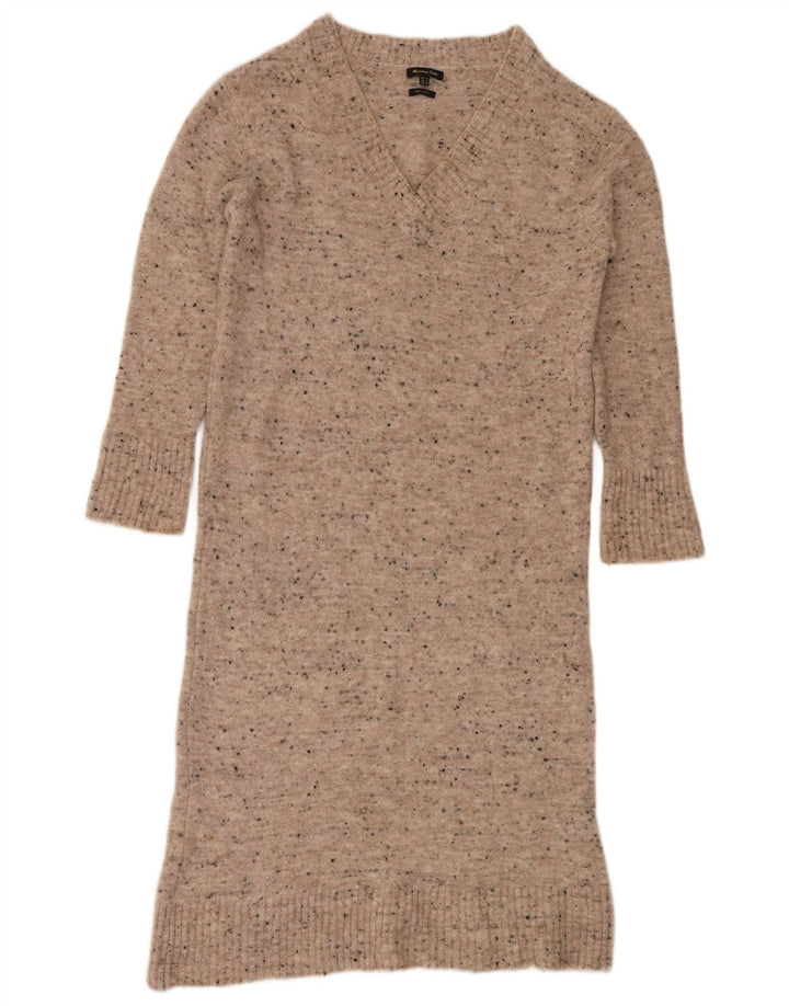 Massimo Dutti Vestido Jersey de Manga Larga para Mujer UK 40 Small Gris Moteado