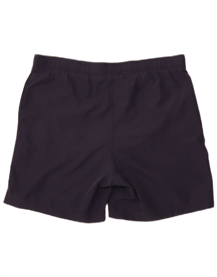 Reebok - Pantalones cortos deportivos para hombre, talla grande, poliéster, color azul marino