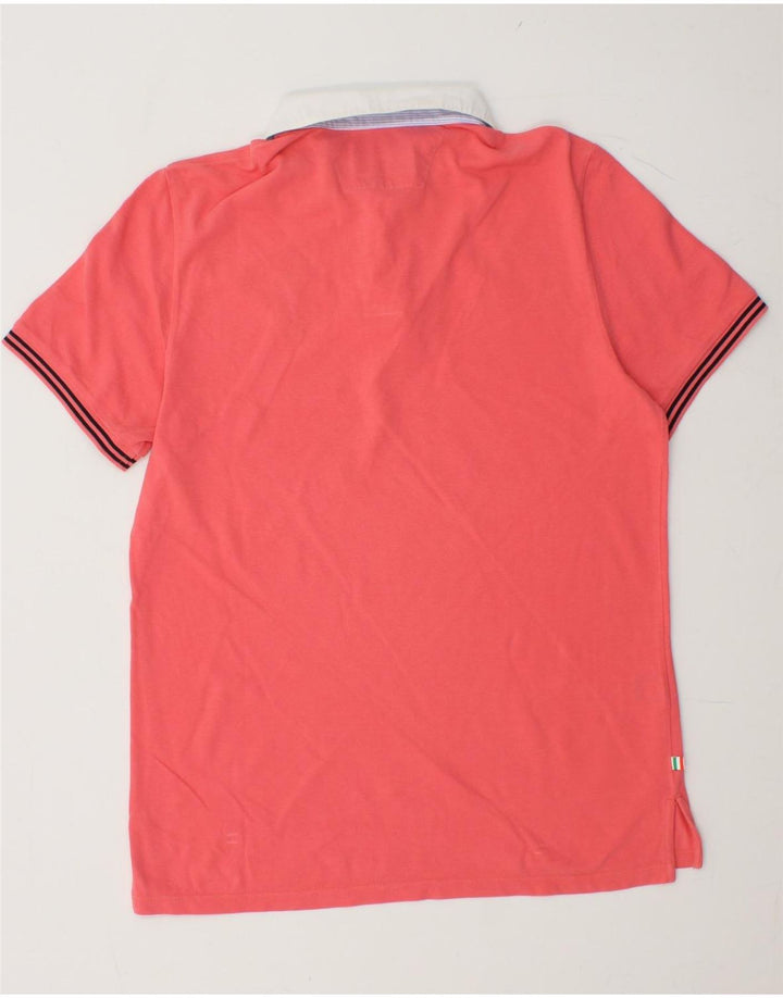 JECKERSON Polo gráfico para hombre de algodón rosa grande