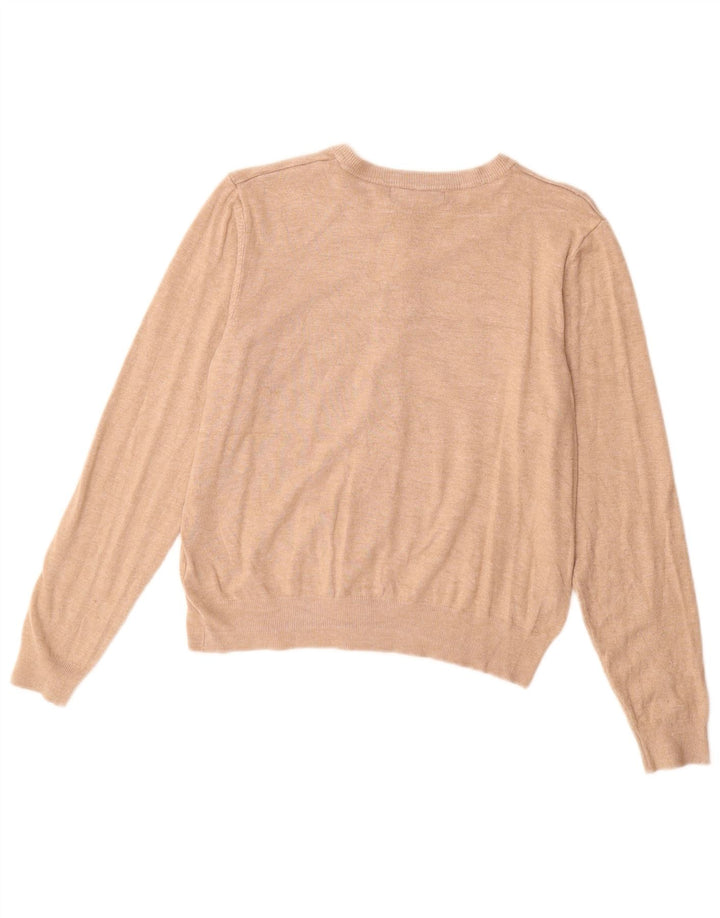 MARKS & SPENCER Suéter tipo cárdigan para mujer UK 12 Viscosa beige mediana
