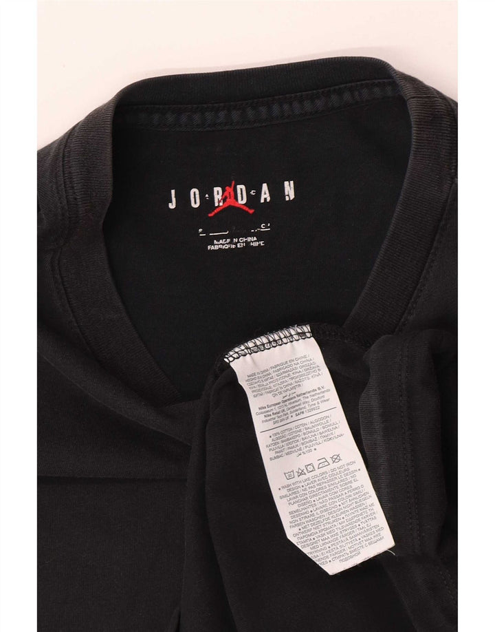 Jordan - Camiseta gráfica para hombre, talla pequeña, algodón negro