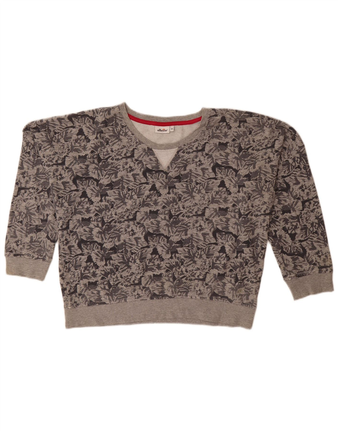 Ellesse - Sudadera extragrande para mujer, talla 40, algodón floral, color gris medio