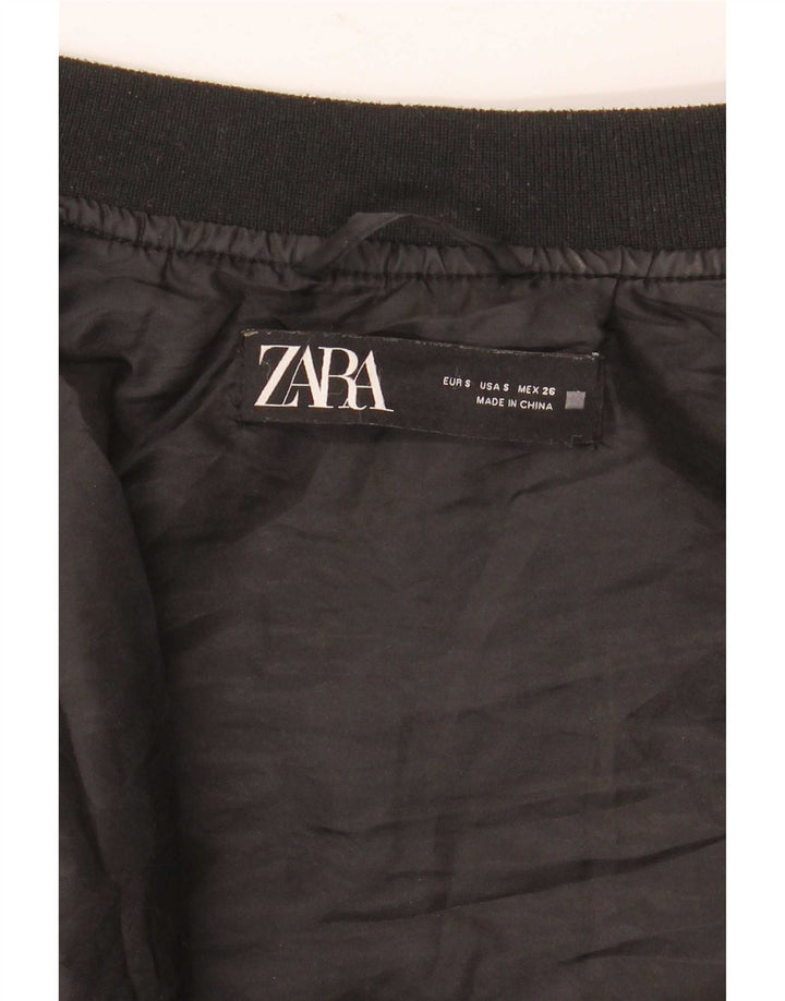Zara Mujer Chaqueta Acolchada Extragrande UK 10 Small Black