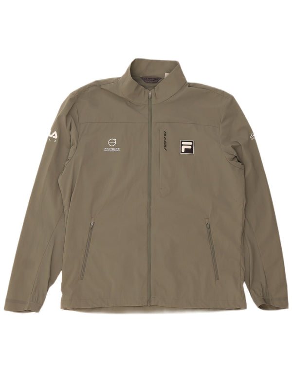 Fila Mujer Regular Fit Chándal Top Chaqueta UK 40 XL Caqui