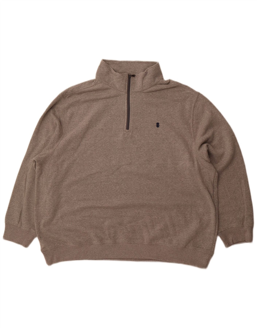 IZOD Sudadera con cuello y cremallera para hombre, talla 2XL, algodón gris