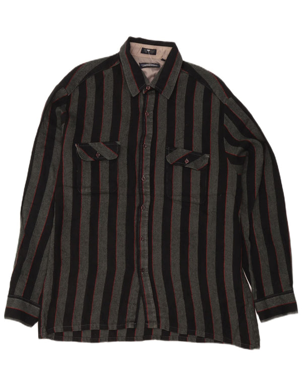 Camisa Sobrecamisa Backpacker Para Hombre Acrílico A Rayas Gris Grande