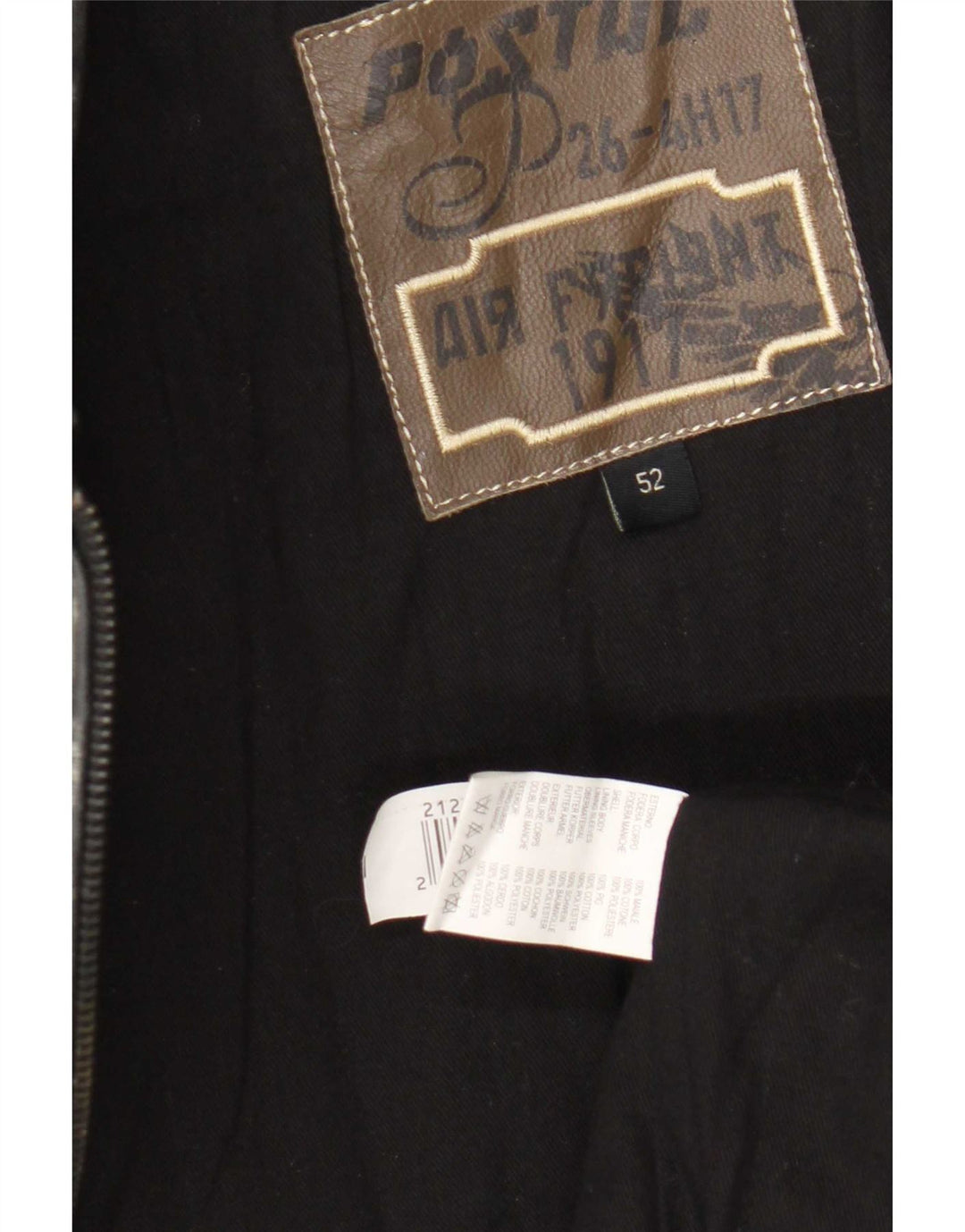 Chaqueta de cuero vintage para hombre IT 52 XL Negro
