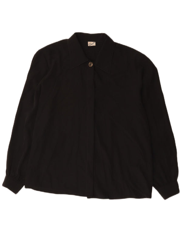 Primavera Firenze Womens Shirt Blouse UK 18 XL Black Polyester