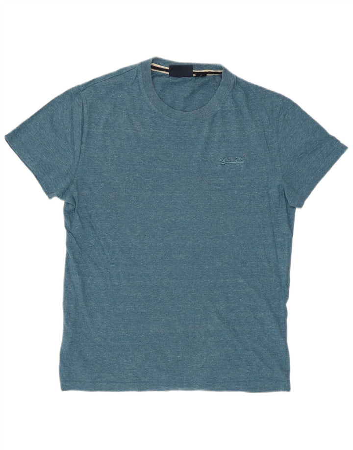 SUPERDRY Camiseta para hombre Top Small de algodón moteado azul