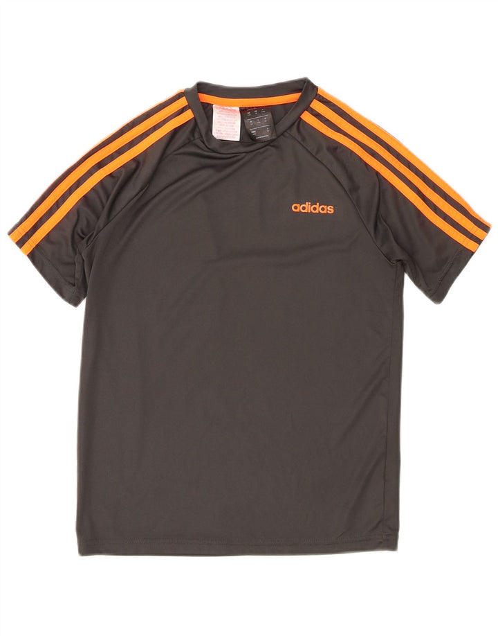 Adidas Chicos Climalite Graphic Camiseta Top 11-12 Años Gris Poliéster