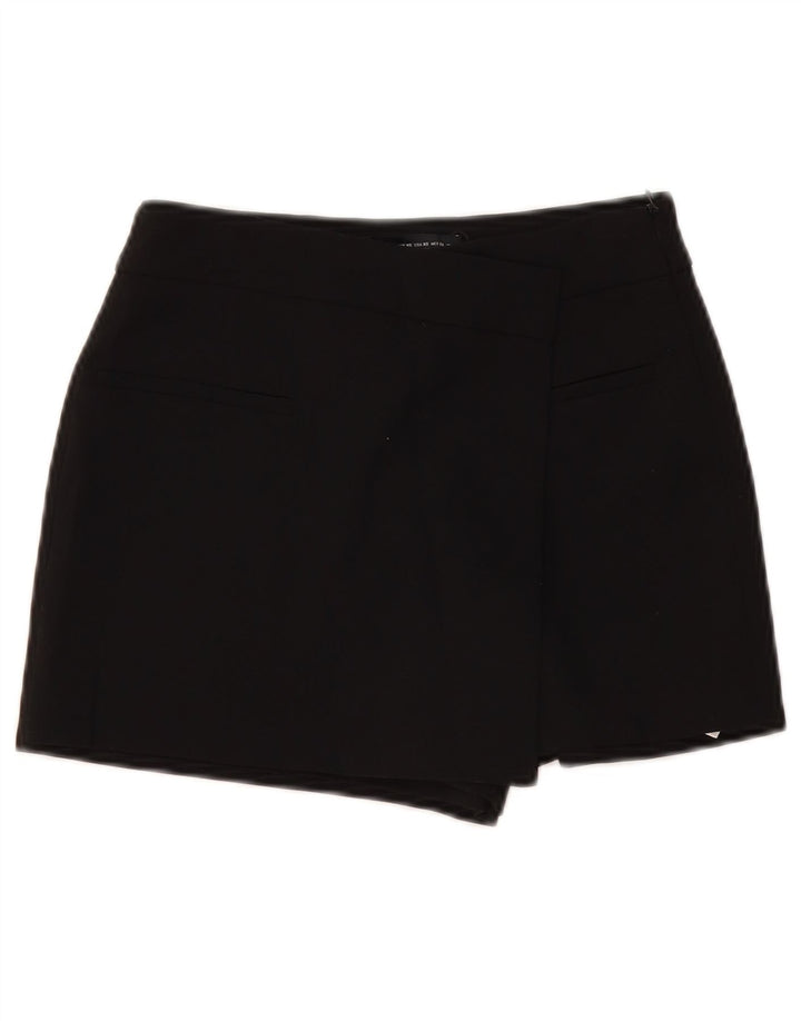 Zara Mujer Falda Pantalón UK 6 XS Negro Poliéster