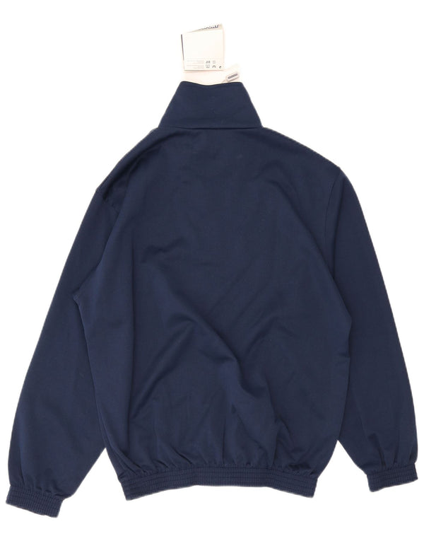 Vintage hombres zip cuello sudadera jumper medio azul marino