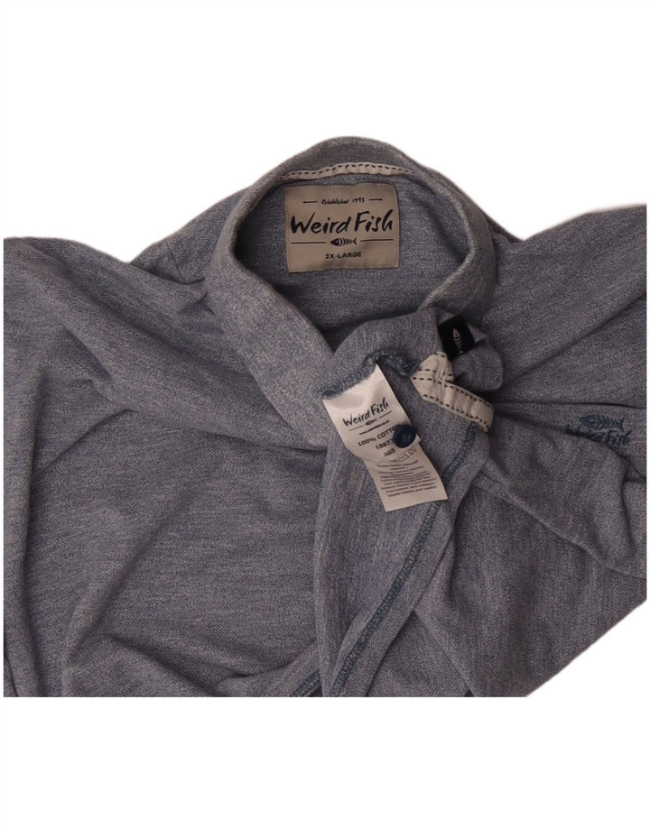 WEIRD FISH Polo para hombre 2XL Algodón azul