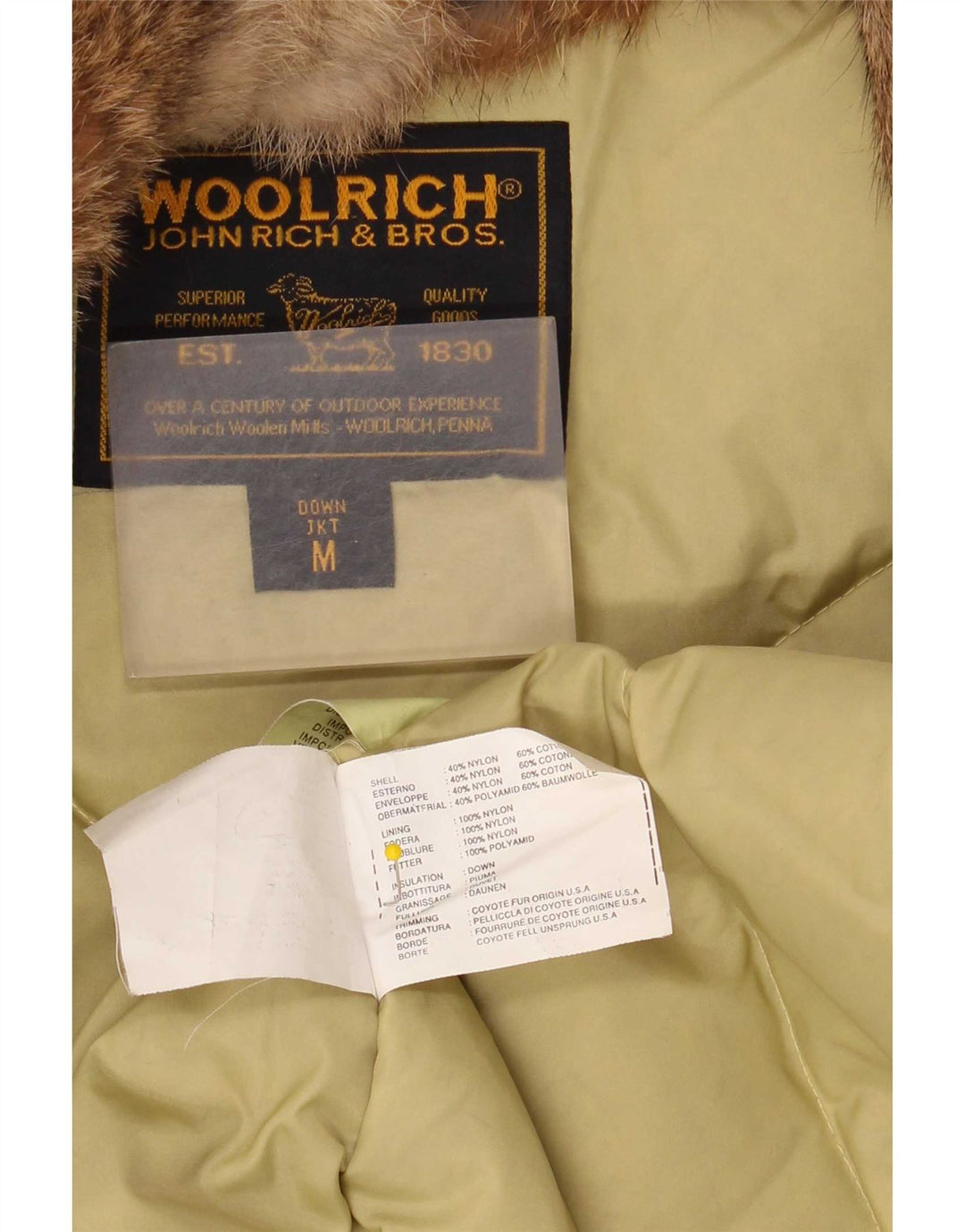 Woolrich Chaqueta acolchada para mujer UK 44 Medium Beige Nylon