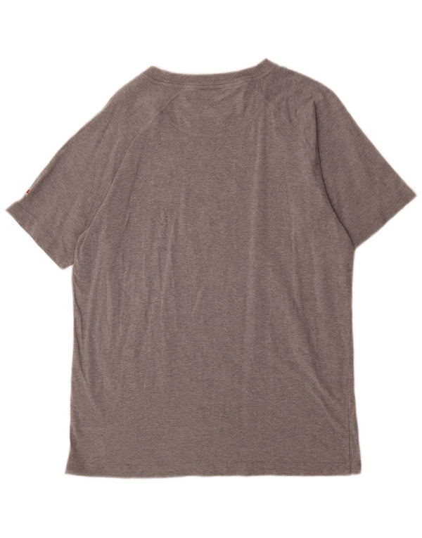 Ellesse Camiseta gráfica para hombre Top grande de algodón moteado gris