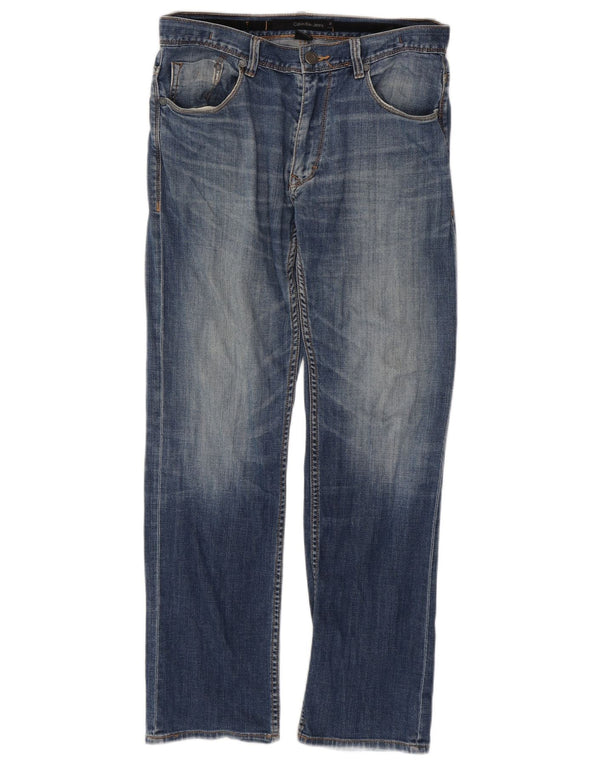 Calvin Klein Jeans rectos para hombre W31 L30 Algodón azul