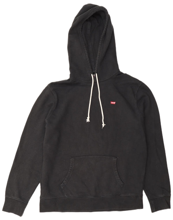 Levi's Jersey con capucha de corte estándar para hombre, tamaño grande, algodón negro