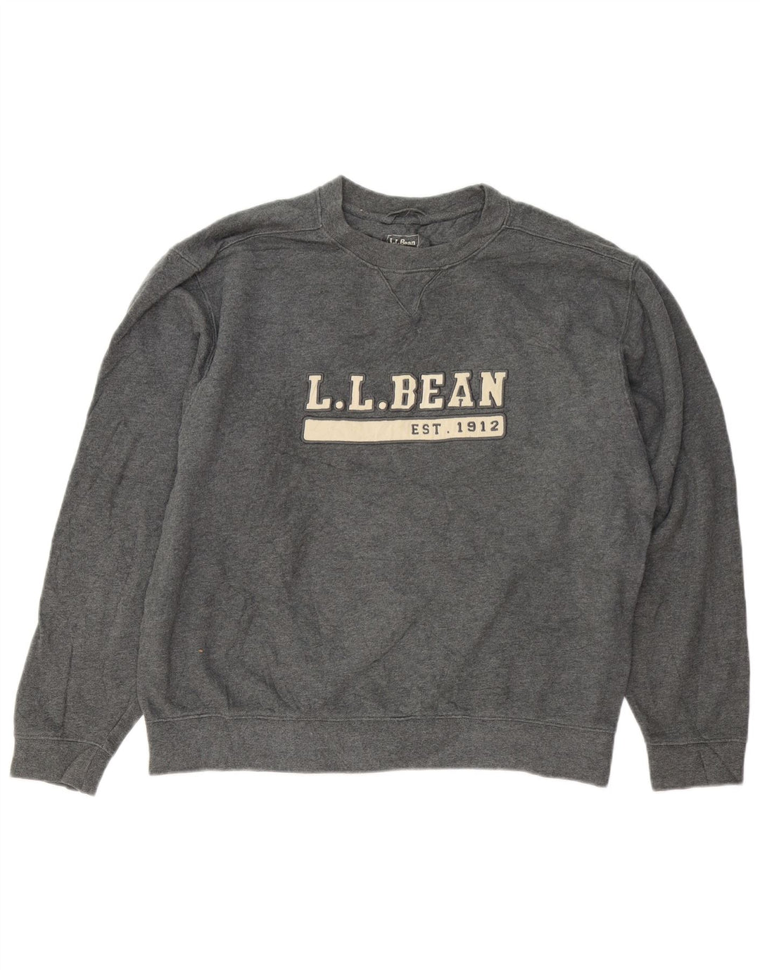 L.L.BEAN Sudadera con gráfico para Hombre Jersey de algodón Gris Medio