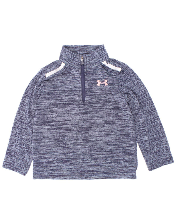 Under Armour Camiseta de manga larga con cremallera 1/4 para bebés niñas 18-24 meses Azul moteado