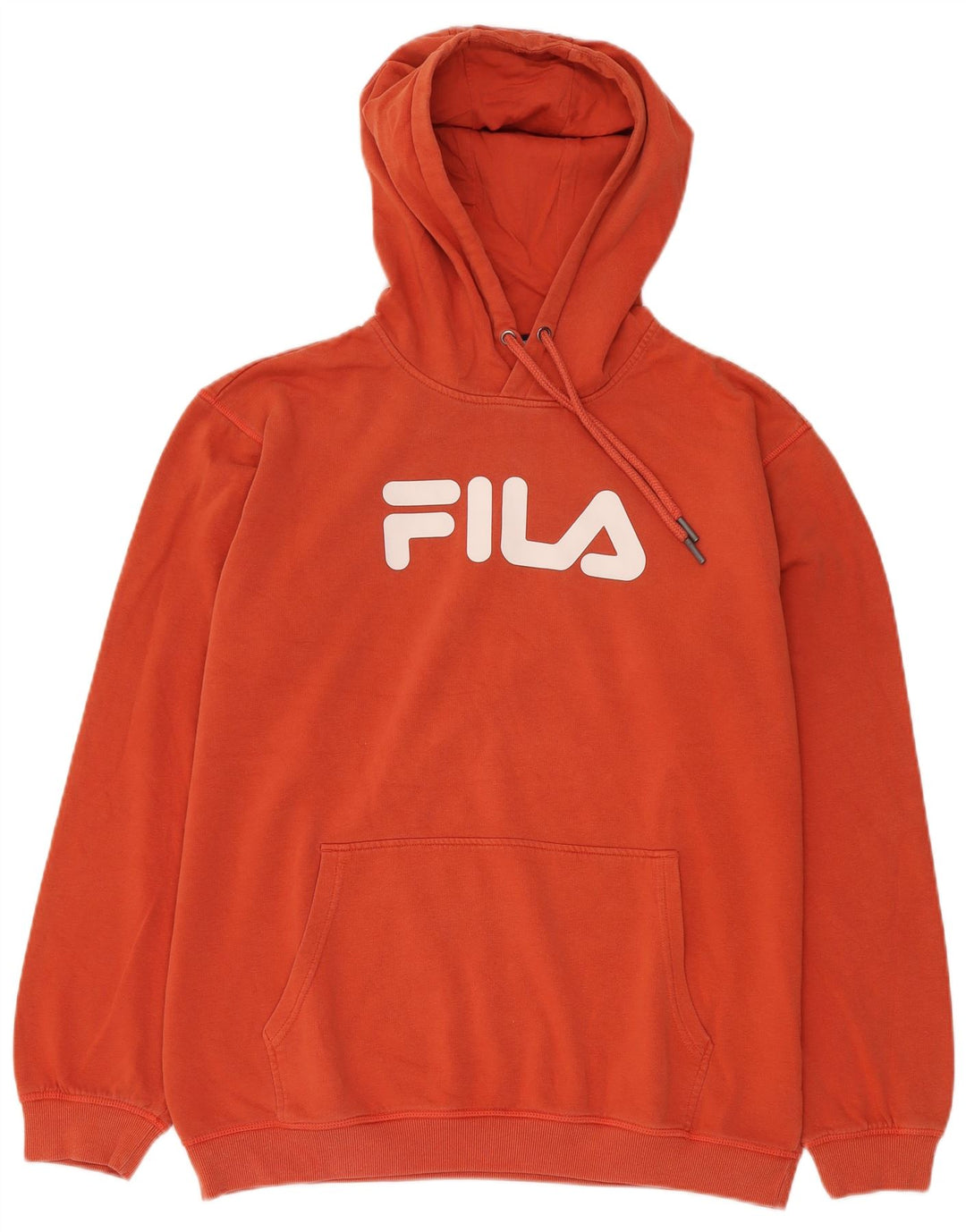 FILA Sudadera con capucha gráfica para hombre XL Algodón naranja