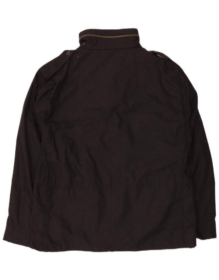 Chaqueta utilitaria vintage para hombre Reino Unido 44 2XL Poliéster negro