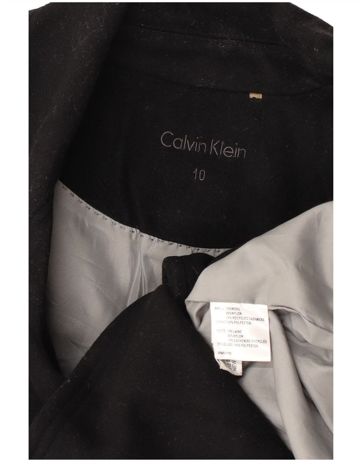 Calvin Klein Chaquetón para Mujer US 10 Grande Lana Negra