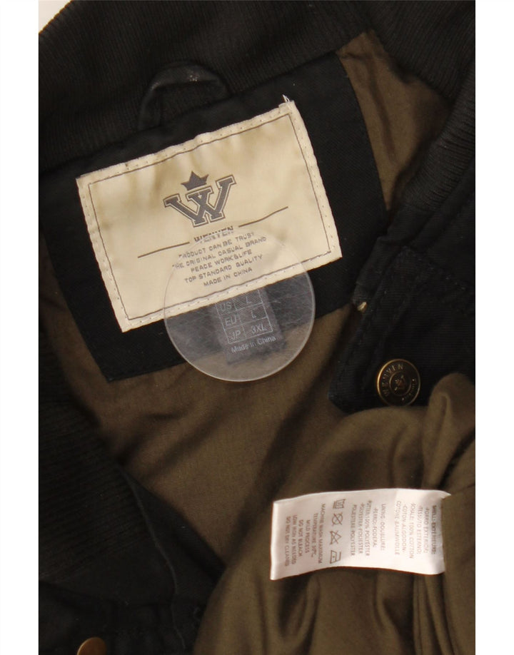 WENVEN Chaqueta utilitaria para hombre UK 40 Grande Algodón negro