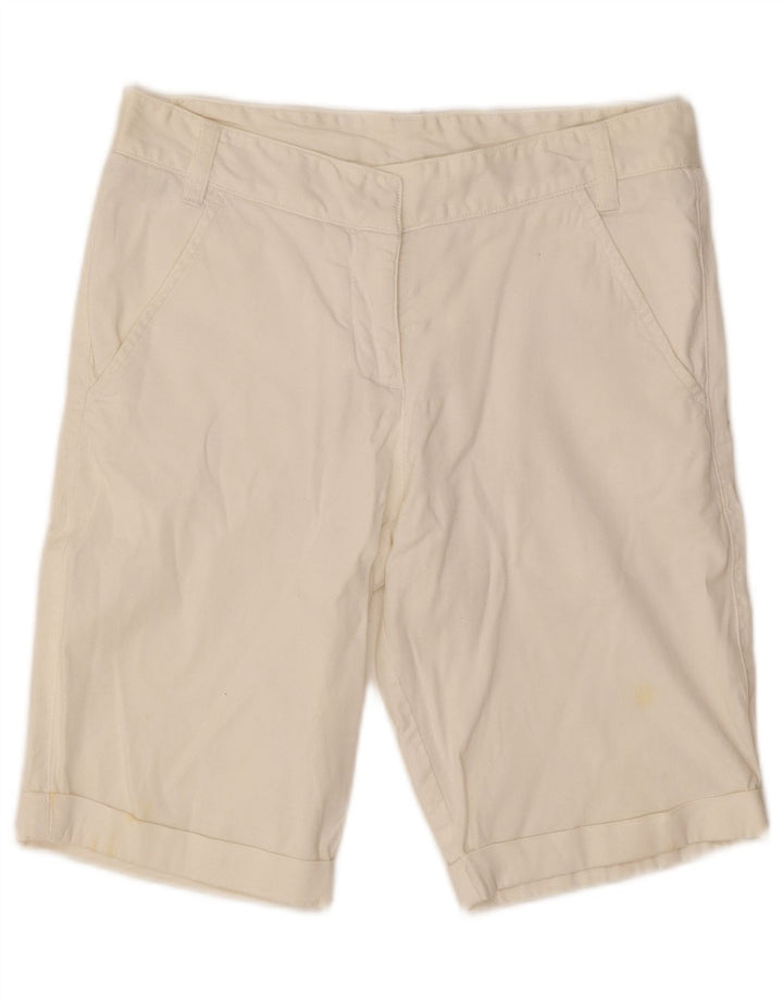 Pantalones cortos chinos Kappa para mujer IT 42 Medium W30 Algodón blanco roto