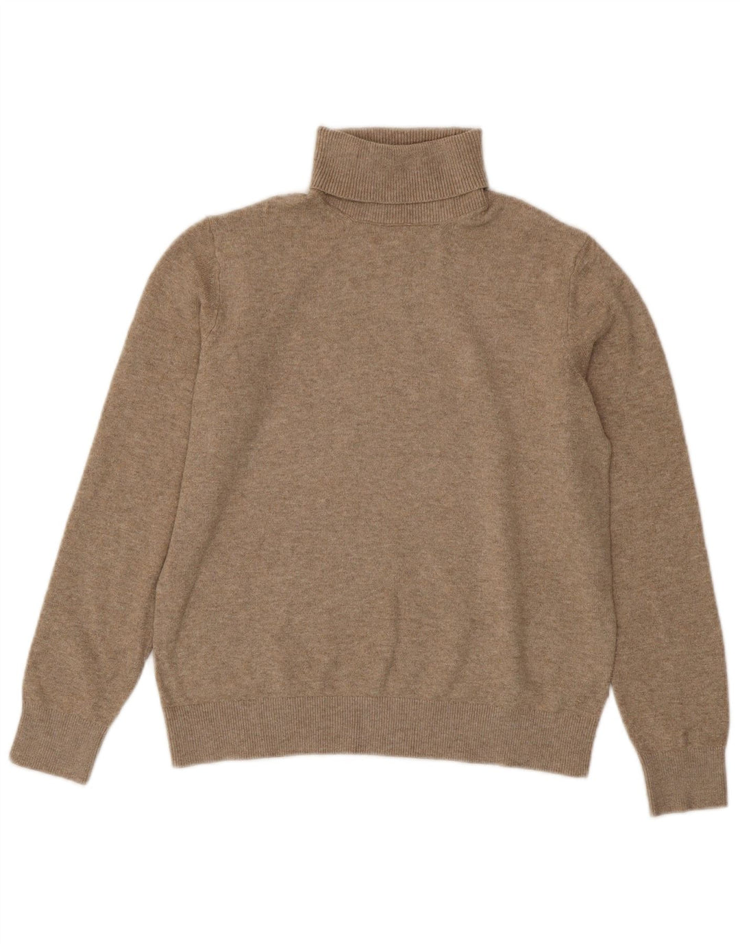 Marks & Spencer Jersey con cuello vuelto para mujer UK 10 Small Beige Poliéster