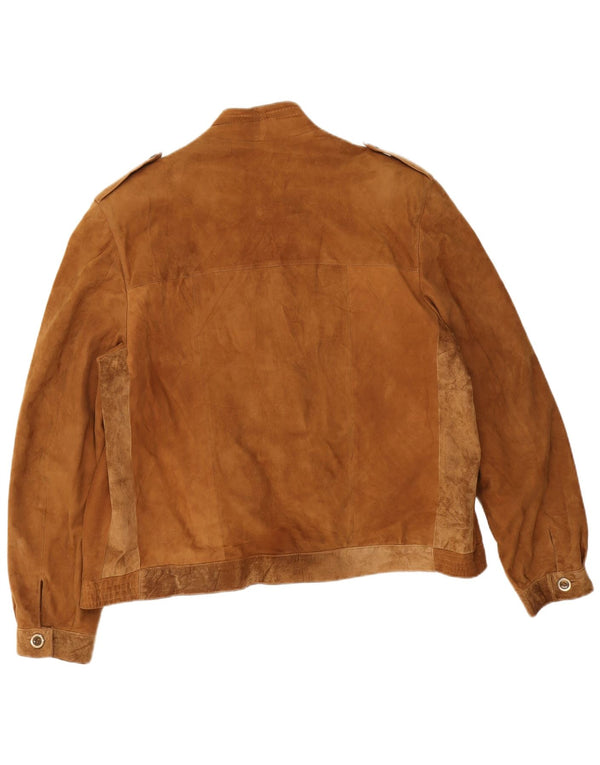 Chaqueta de ante vintage para hombre Reino Unido 42 XL Marrón