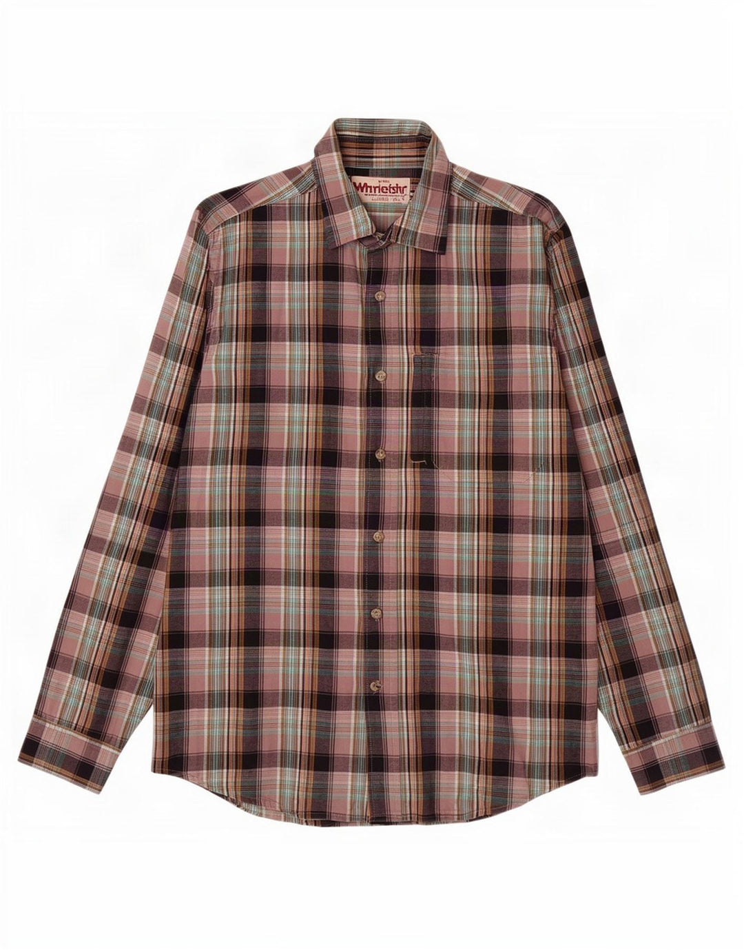 Camisa De Hombre Wrangler Medium Algodón A Cuadros Multicolores