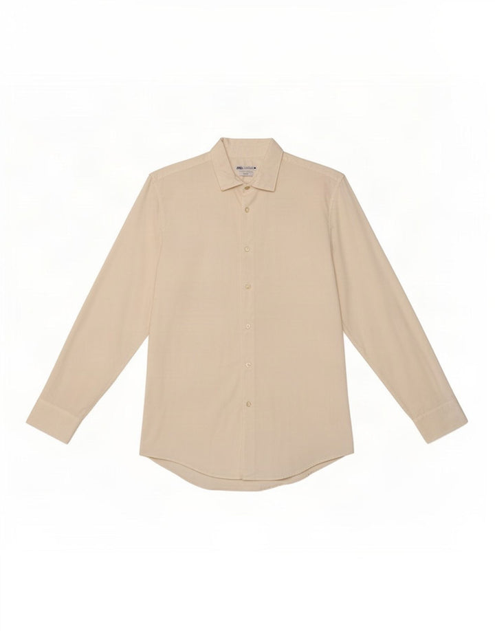 Zara Hombre Camisa Slim Fit Lyocell Blanca Grande