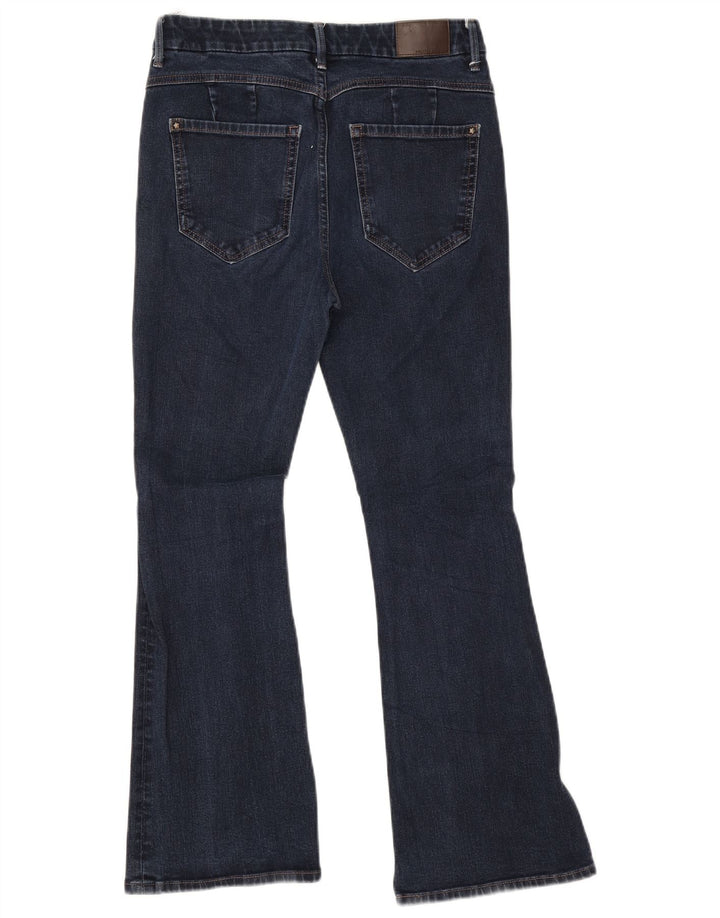 Marks & Spencer Vaqueros acampanados para mujer UK 12 Medium W28 L27 Azul marino Algodón