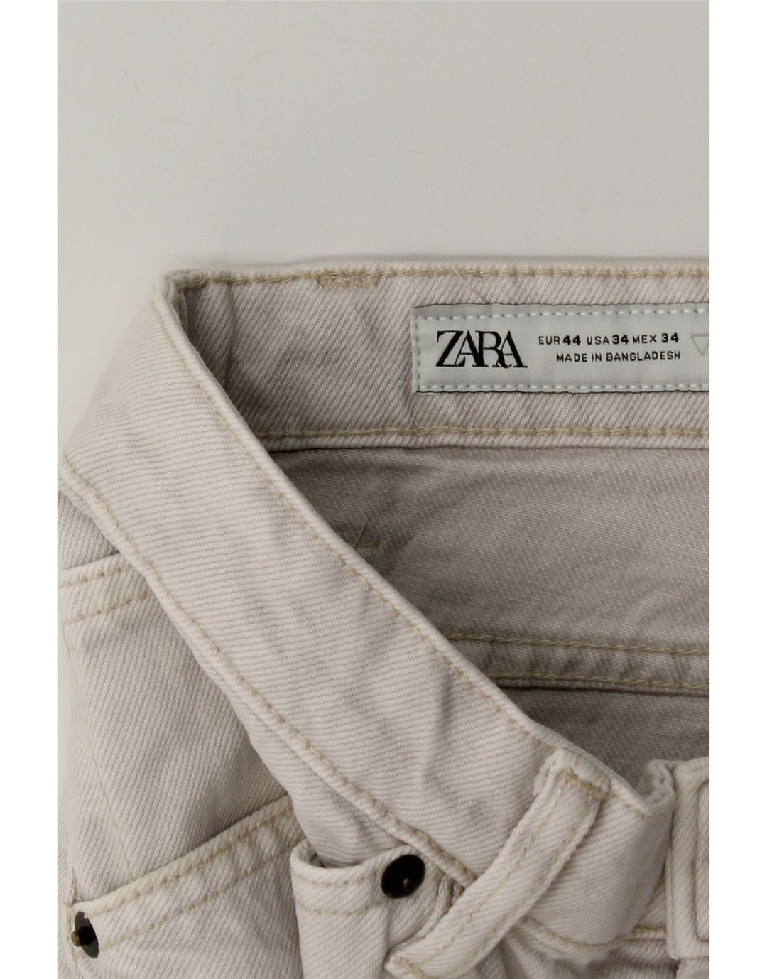Zara Mens Cargo Shorts EU 44 Grande W34 Algodón Blanco